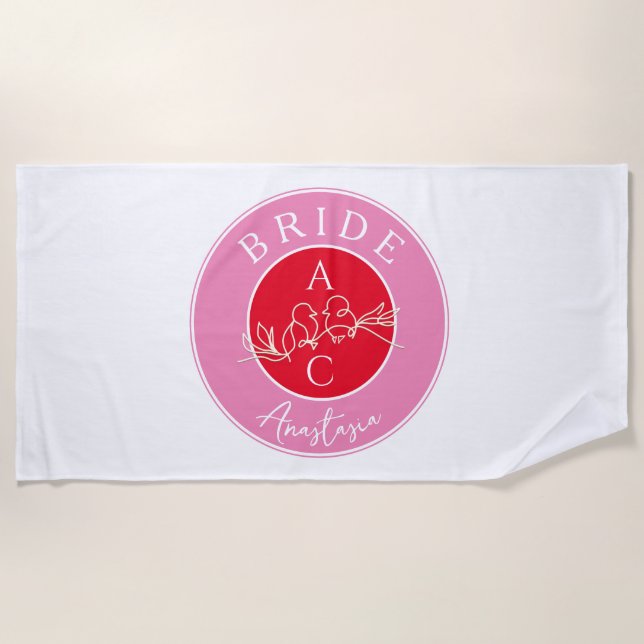 Serviette De Plage Mariée de la fête de bachelorette (Devant)