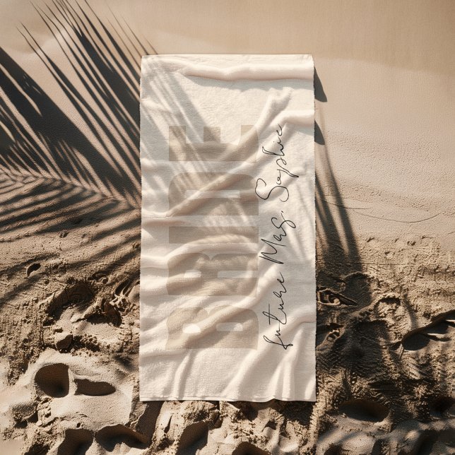 Serviette De Plage Mariée personnalisée  | Cadeau de nom de future Mm (Créateur téléchargé)