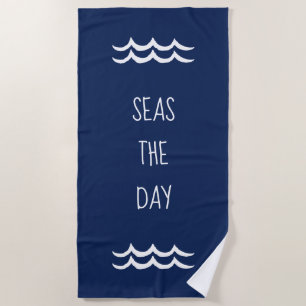 Serviette De Plage Marine Mer Bleue le jour Vagues Nautique