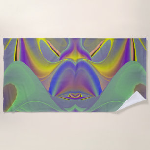 Serviette De Plage Mauvais visage, Arc-en-ciel 3D Abstrait