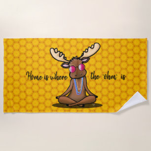 Serviette De Plage Méditer Moose Boho KiniArt