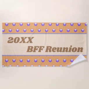 Serviette De Plage Meilleur Ami Reunion Blue Poeach Polka Dot BFF