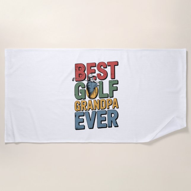 Serviette De Plage Meilleur Grand-Père De Golf (Devant)