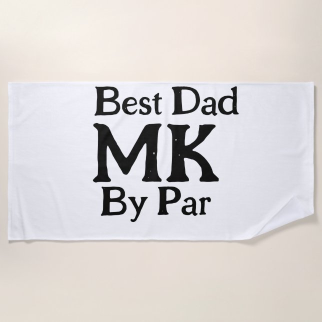 Serviette De Plage Meilleur papa par monogramme fête des pères rusti  (Devant)
