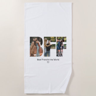 Serviette De Plage Meilleures Amies Collage Photo Chic Moderne Copine