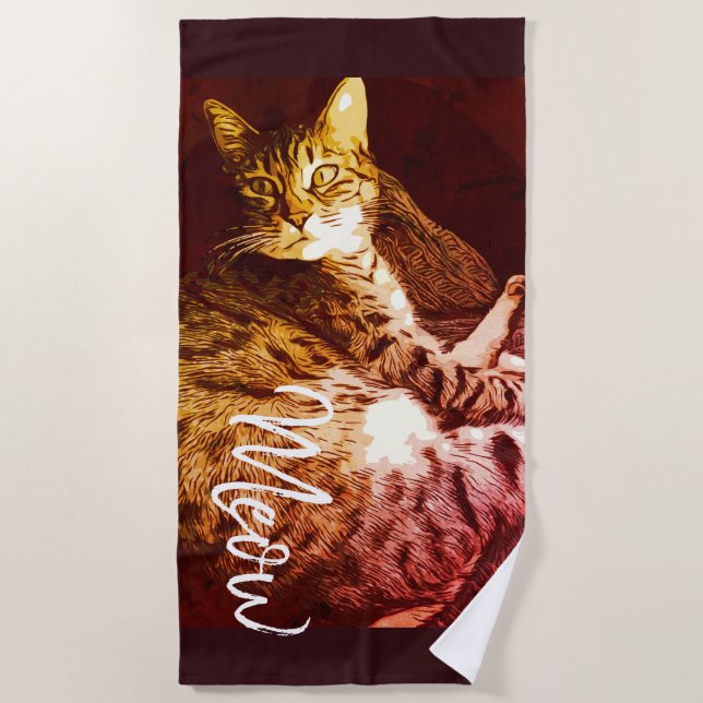 Serviette De Plage Meow Arsty Kitty (Devant)