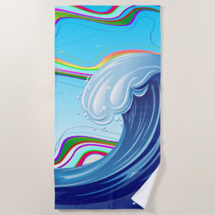 Serviette De Plage Mer Océan Grande Vague Eau
