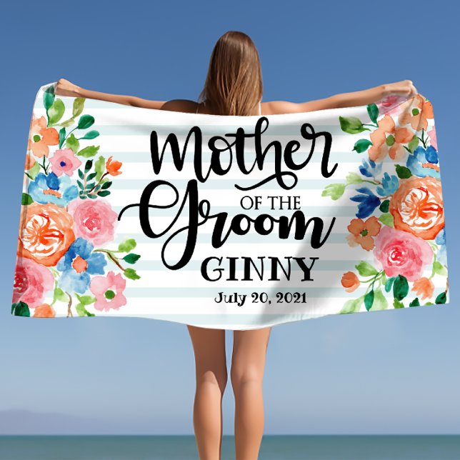 Serviette De Plage Mère du Marié Personnalisé  (Mother of the Groom Personalized Beach Towel)