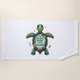 Serviette De Plage Mes Gens Préférés M'Appelent Grandma Turtle - Gran