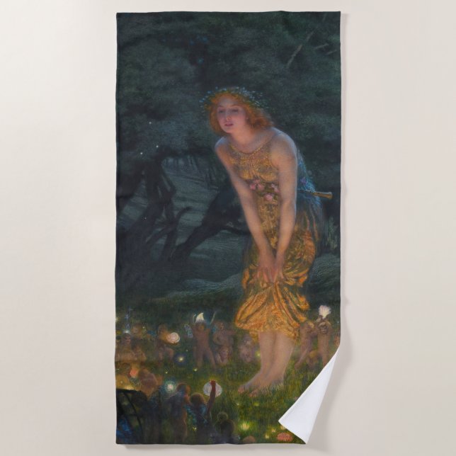 Serviette De Plage Mi-été Eve Edward Robert Hughes fées imaginaire (Devant)