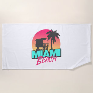 Serviette De Plage Miami Beach Travel Vintage