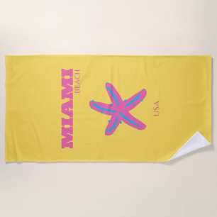 Serviette De Plage Miami, Miami Beach, Travel Art