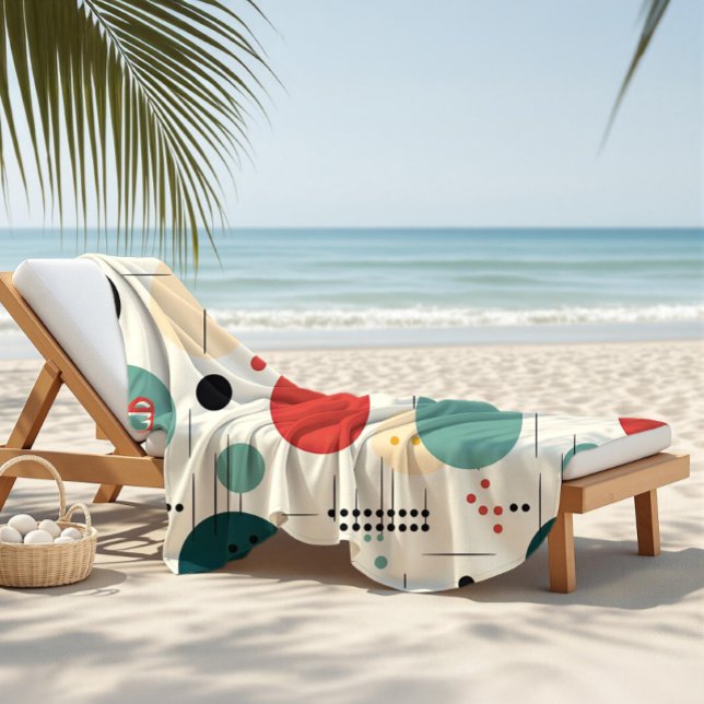 Serviette De Plage Mid century colorful geometric pattern (Créateur téléchargé)