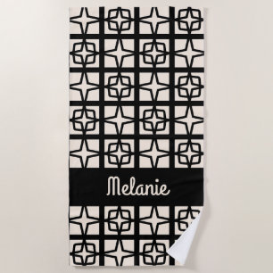 Serviette De Plage Mid Century Moderne Atomique des années 1950 Rétro