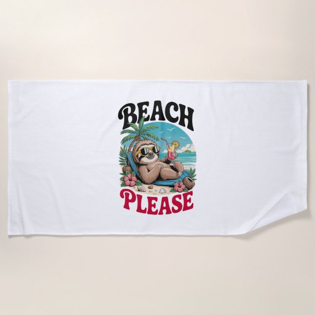 Serviette De Plage Mignonne Sloth été (Devant)