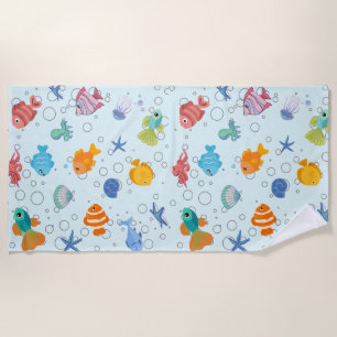 Serviette de plage Mignonnes créatures sous-marine