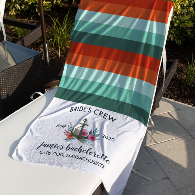 Serviette De Plage Milieu marin moderne Coral Bachelorette Week-end (Créateur téléchargé)