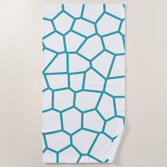 Serviette De Plage Minimalisme Art Abstrait Pale Turquoise Cellules B (Devant)