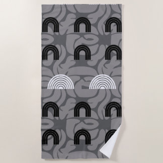 Serviette De Plage Minimalist Mixed Boho Arches
