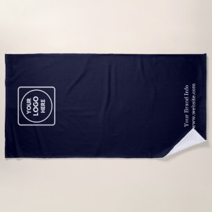 Serviette De Plage Minimaliste bleu marine   Logo d'entreprise person