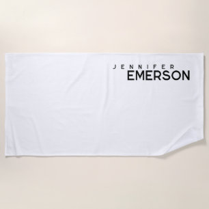 Serviette De Plage Minimaliste moderne professionnel plain votre nom