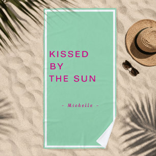 Serviette De Plage Minimaliste Personnalisé Embrassé par le Soleil