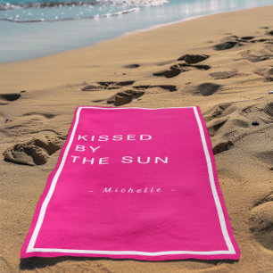 Serviette De Plage Minimaliste Personnalisé Embrassé par le Soleil