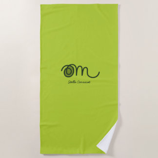 Serviette De Plage Minimalistic Om Handwritten Personalized