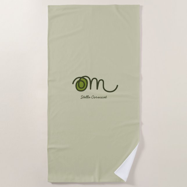 Serviette De Plage Minimalistic Om Handwritten Personalized (Devant)