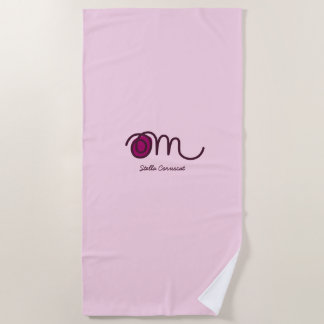 Serviette De Plage Minimalistic Om Handwritten Personalized