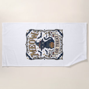 Serviette De Plage Minou ou traiter Chat Halloween Chat Fantomatique 