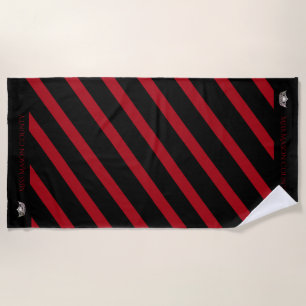 Serviette De Plage Miss America Red Stripe Crown Beach