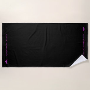 Serviette De Plage Miss America Rodeo personnalisé Fuchsia Crwn Beach