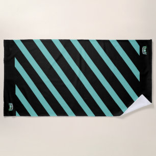 Serviette De Plage Miss USA Aqua Stripe Couronne Turquoise Beach Town