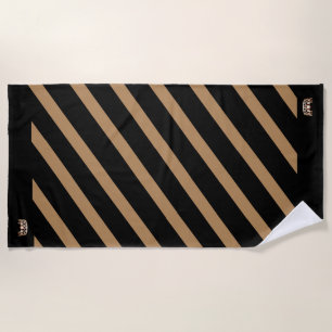 Serviette De Plage Miss USA Mocha Stripe Crown Beach
