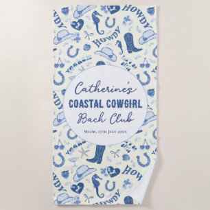 Serviette De Plage Modèle amusant de club Bach Cowgirl côtière