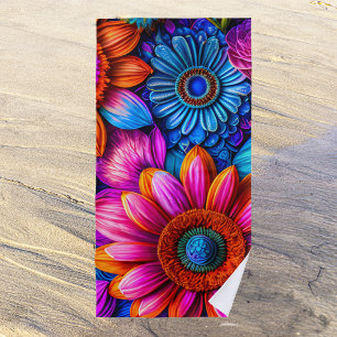 Serviette De Plage Modèle floral en style boho