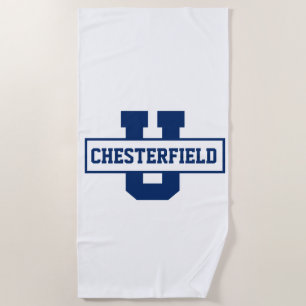 Serviette De Plage Modèle monogramme de l'équipe sportive personnalis