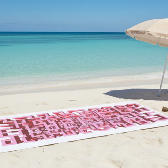 Serviette De Plage Modern 3D Pink Maze Beach Towel (Créateur téléchargé)