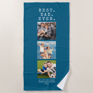 Serviette De Plage Moderne MEILLEUR PÈRE JAMAIS 3 Photos Couleur pers