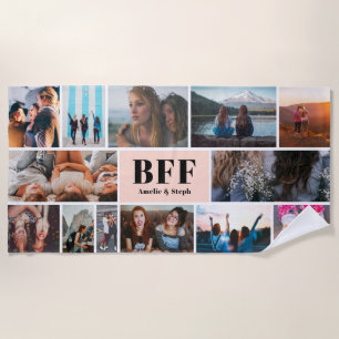 Serviette De Plage Moderne pastel rose BFF meilleurs amis photo colla