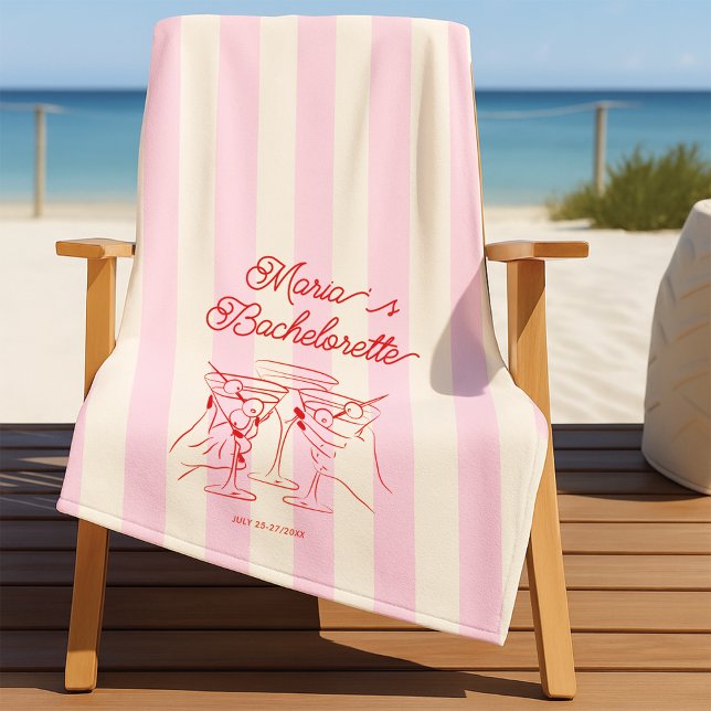 Serviette de plage moderne rose pour enterrement d (Créateur téléchargé)