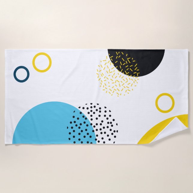 Serviette De Plage Moderne, simple, amusant, style Memphis art géomét (Devant)