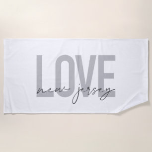Serviette De Plage Moderne, simple, cool, design urbain Amour New Jer