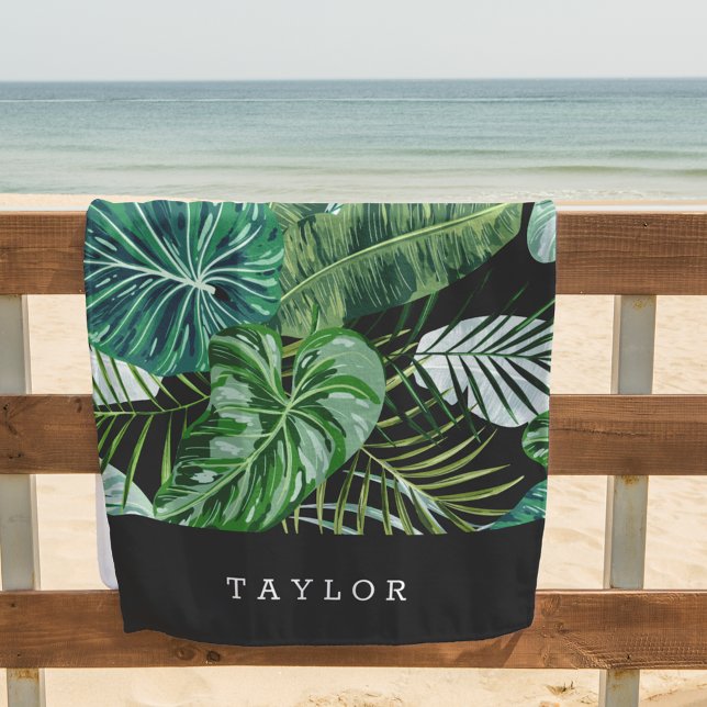 Serviette De Plage Moderne Tropical Botanique Personnalisé (Créateur téléchargé)