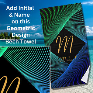 Serviette De Plage Modifier le nom initial Ajouter le nom Geometry Gr