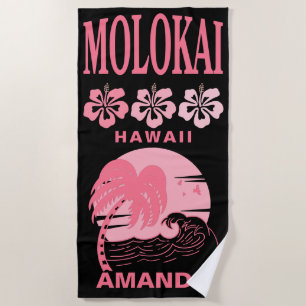 Serviette De Plage Molokai Hawaii Plage Rose Enterrement de Vie de Je