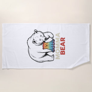 Serviette De Plage Momma Bear Arc-en-Ciel Vintage Gravure Design de T