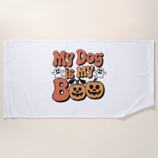 Serviette De Plage Mon Chien Est Mon Bois, Professeur, Amusant Drôle 