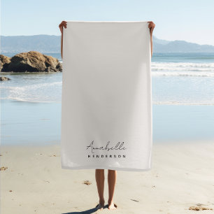 Serviette De Plage Monogram neutre   Minimalist stylish
